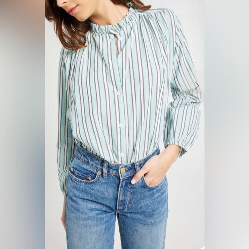 Mille Francesca Top - Seaglass Stripe